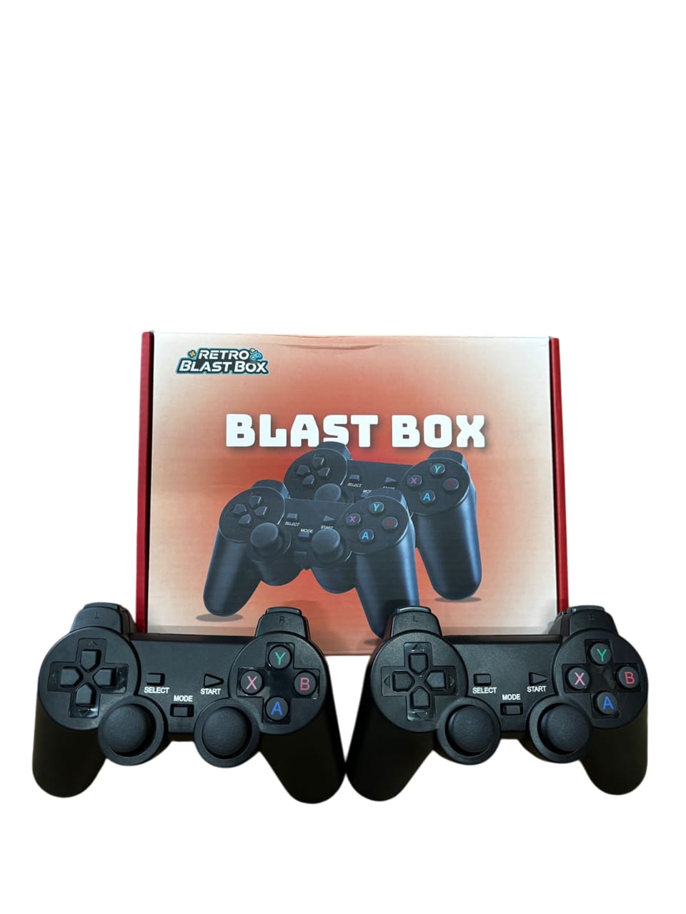 Retro Blast Box |4K Ultra HD |Plug & Play Wireless TV Video Game System | 28,000+ Games | 9 Emulators | Dual-Player Setup | 2.4G Wireless Game Stick