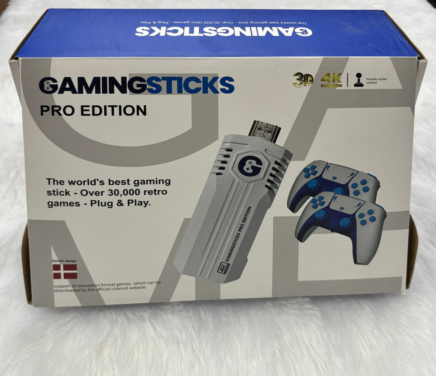 GamingSticks Pro Edition 4K Wireless Game Console with 2 Controllers  | 40000+ Built-in Retro Games | HDMI Plug & Play Stick | Supports 35+ Emulators | Classic TV Gaming for Kids & Adults