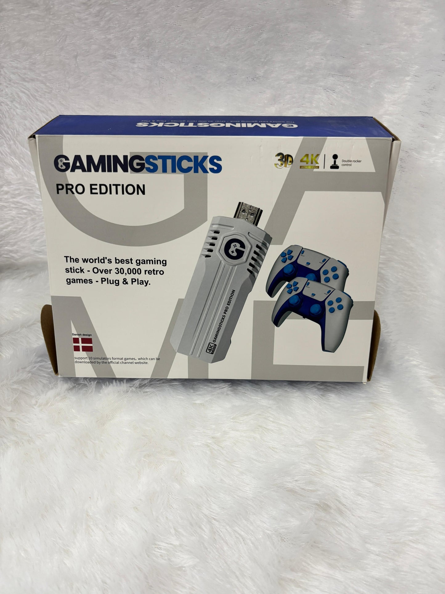 GamingSticks Pro Edition 4K Wireless Game Console with 2 Controllers  | 40000+ Built-in Retro Games | HDMI Plug & Play Stick | Supports 35+ Emulators | Classic TV Gaming for Kids & Adults