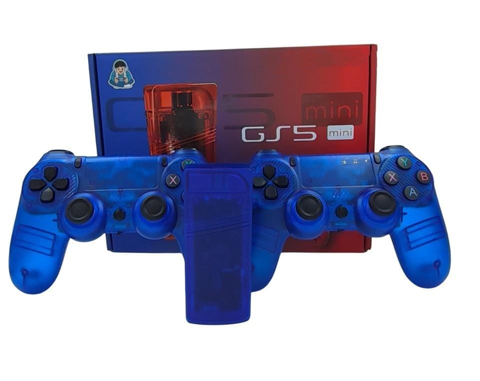 GS5 MINI Wireless Video Game Console-Plug & Play 4K HD Output with 53 Emulators & 30,000+ Games-Game Stick for PC/TV/Projector-Exclusive Edition-Dual Controllers Included (64gb)