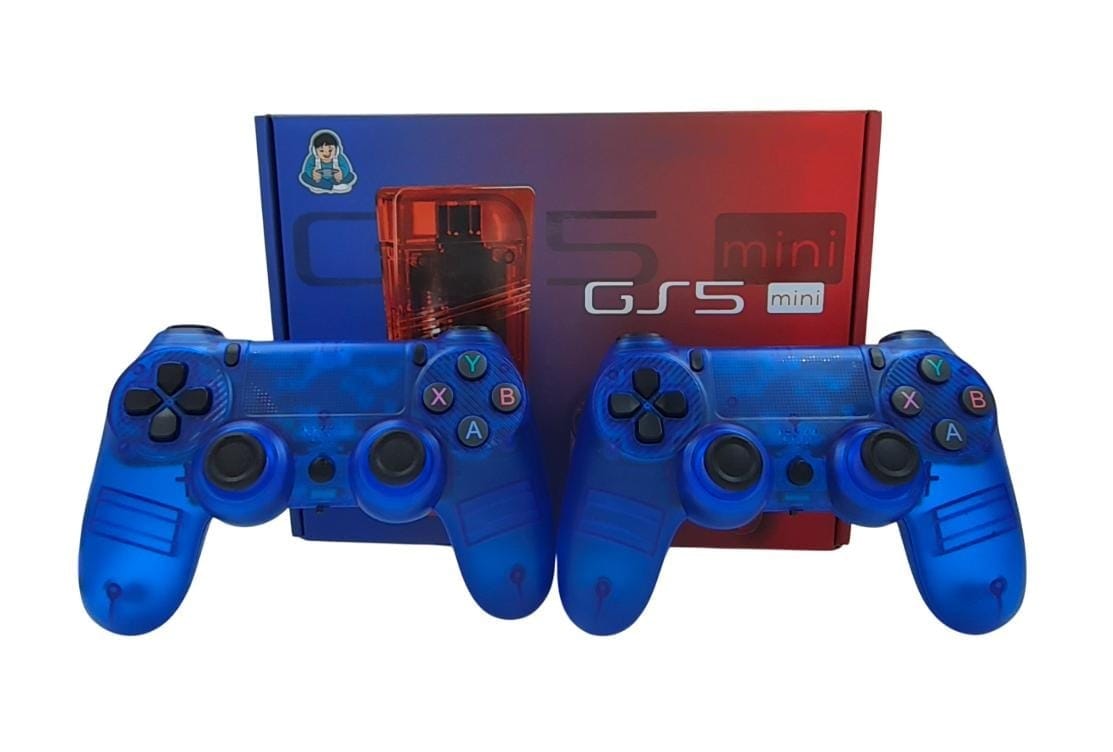 GS5 MINI Wireless Video Game Console-Plug & Play 4K HD Output with 53 Emulators & 30,000+ Games-Game Stick for PC/TV/Projector-Exclusive Edition-Dual Controllers Included (64gb)