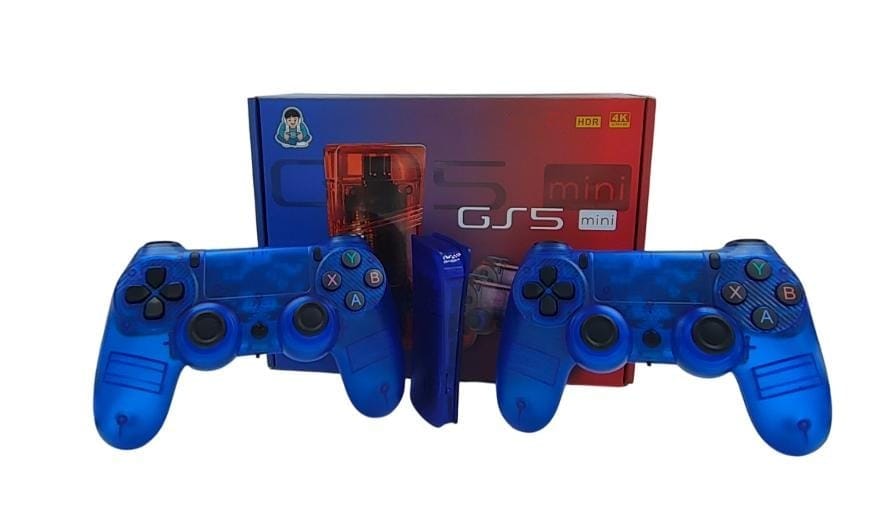 GS5 MINI Wireless Video Game Console-Plug & Play 4K HD Output with 53 Emulators & 30,000+ Games-Game Stick for PC/TV/Projector-Exclusive Edition-Dual Controllers Included (64gb)