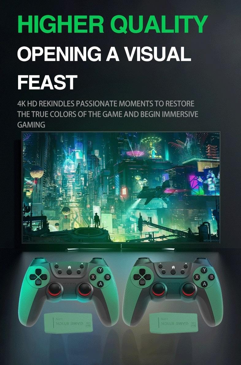 M22 Ultra Retro Game Console - Wireless Controller Gamepad - with 52 Emulators 30,000+ Games, 1080P HD Graphics, 64GB Storage, Video Game TV Stick for All Ages