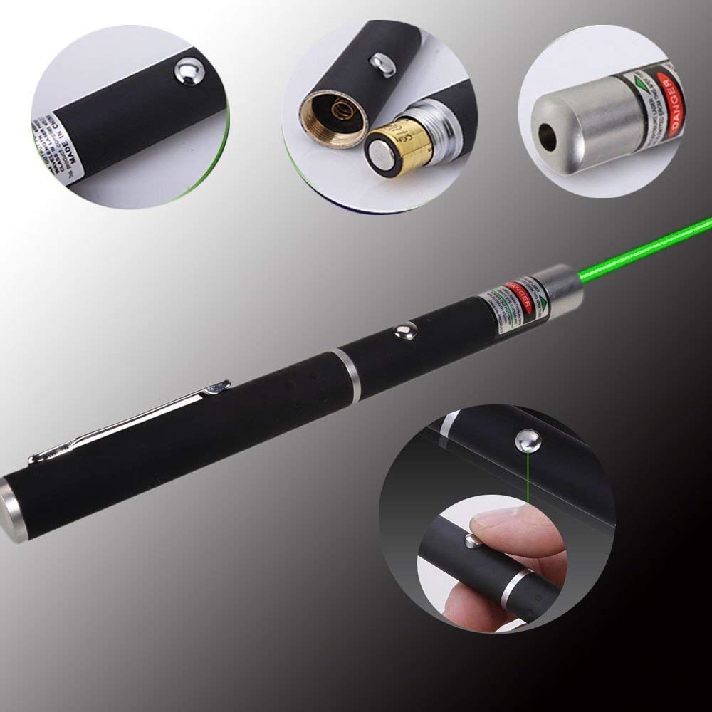 High-Power Green Laser Pointer – Adjustable Star Pattern Head | Up to 1000 ft. Range