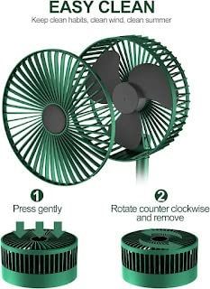 Rechargeable Telescopic Table Fan – Adjustable Height & 3-Speed Folding Fan for Home, Office & Kitchen