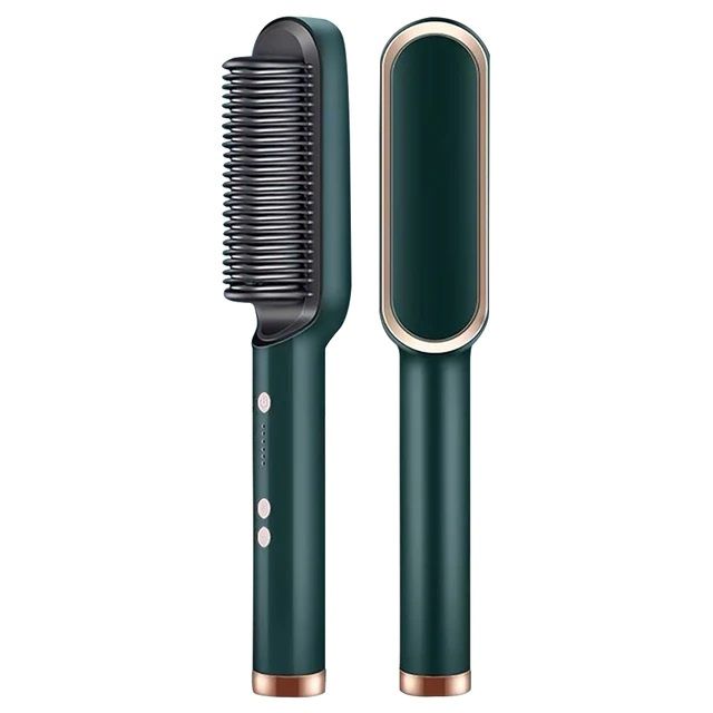 Hair Straightener Brush Iron with Comb – Fast Heating, 5 Temp Settings & Anti-Scald Design for Smooth, Sleek Styling
