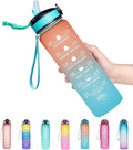 1L Motivational Water Bottle with Time Markers & Straw – Leakproof, BPA-Free, and Portable for Gym, Travel & Office