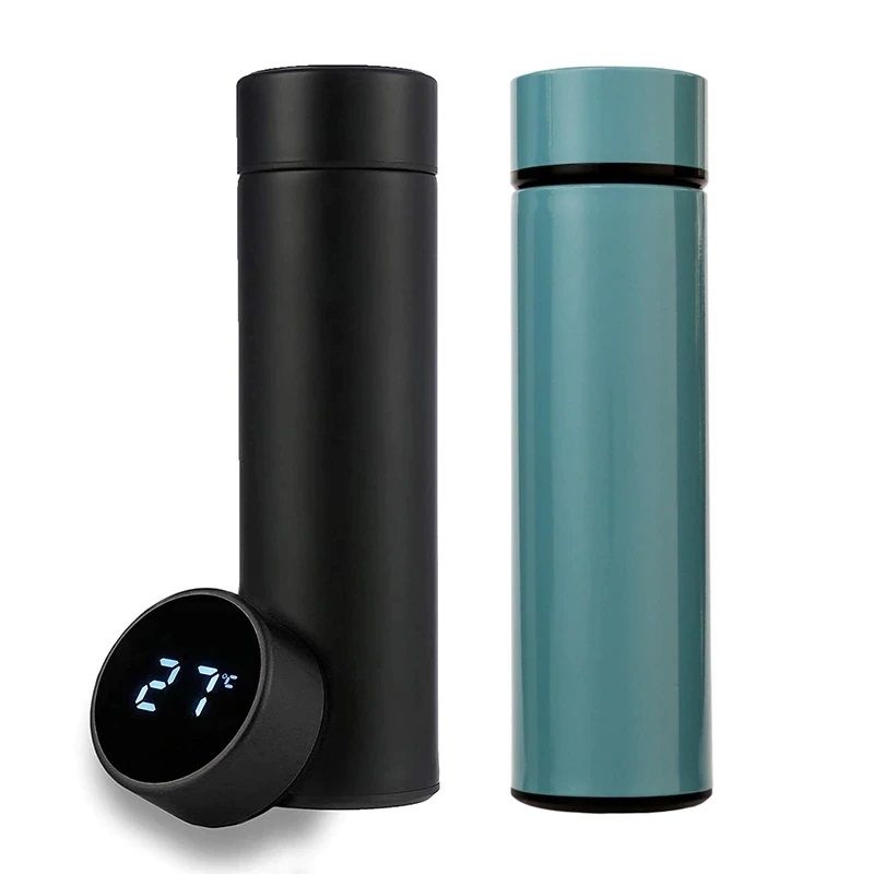 Smart LED Temperature Display Insulated flask – 304 Stainless Steel, Hot & Cold, 12-Hour Thermos Bottle with Tea Strainer