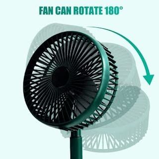 Rechargeable Telescopic Table Fan – Adjustable Height & 3-Speed Folding Fan for Home, Office & Kitchen