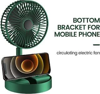 Rechargeable Telescopic Table Fan – Adjustable Height & 3-Speed Folding Fan for Home, Office & Kitchen