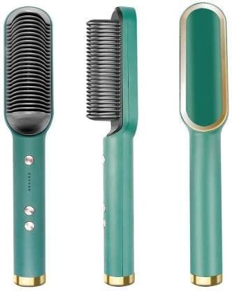 Hair Straightener Brush Iron with Comb – Fast Heating, 5 Temp Settings & Anti-Scald Design for Smooth, Sleek Styling