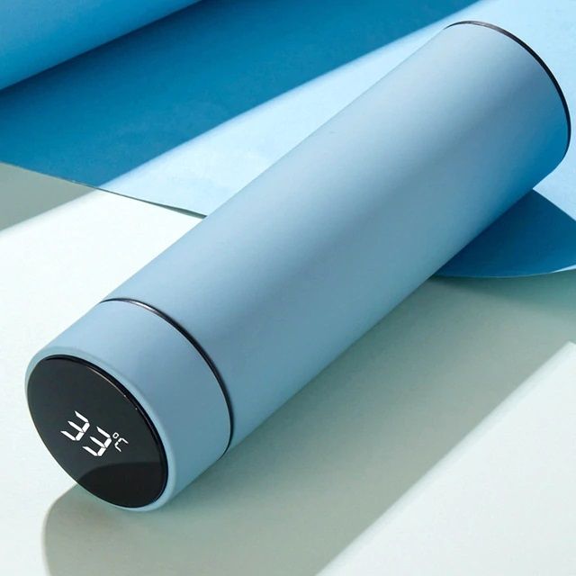 Smart LED Temperature Display Insulated flask – 304 Stainless Steel, Hot & Cold, 12-Hour Thermos Bottle with Tea Strainer